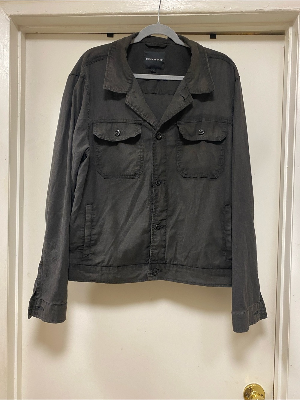 Lucky Brand Men's Charcoal Military Field Jacket